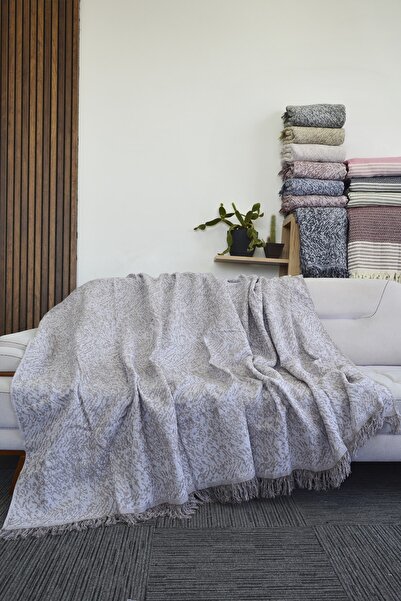 Mutlu Çeyiz Diva Cotton Sofa Bed Cover 170x220 Cm Brown Double Sided Use Sofa Cover| Sofa Shawl