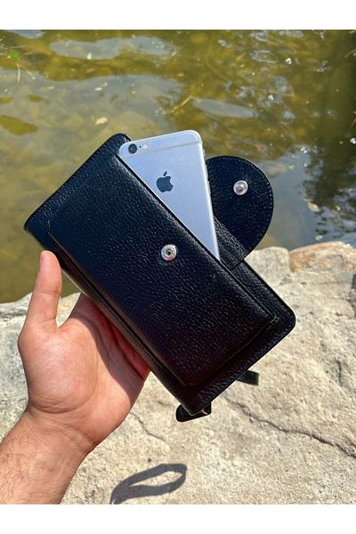 DERKON Oslo Hand-held Black Wallet with Phone Compartment