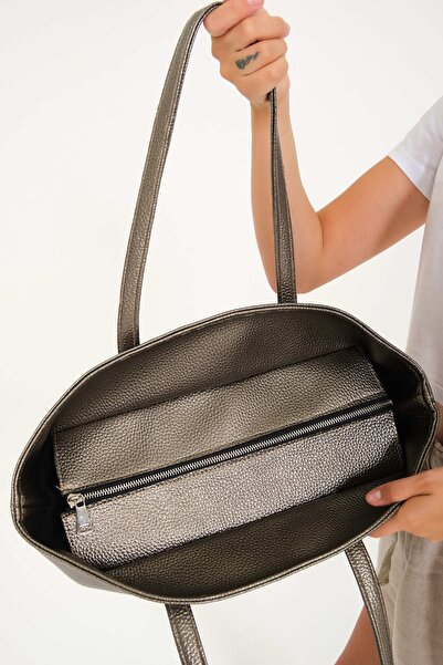 Simfa Geanta de dama din piele artificiala cu fermoar / geanta de umar