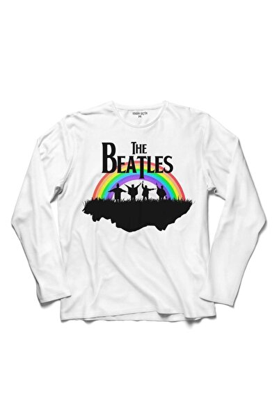 Kendim Seçtim Logotip duginih boja The Beatles - majica dugih rukava Abbey Road
