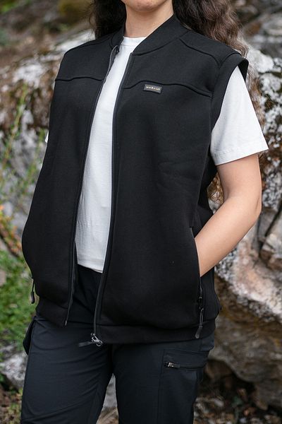 Huğlu Hoodless Three Thread Vest Black