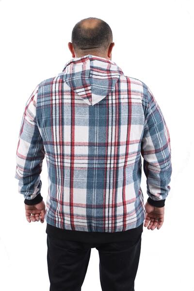 Starbattal Τσέπη με φερμουάρ Ξυλοκόπος Plus Size 22201-μπλε