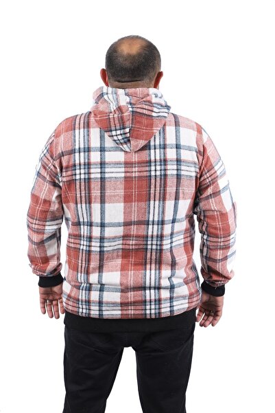 Starbattal Τσέπη με φερμουάρ Ξυλοκόπος Plus Size 22201-κιρίτσι