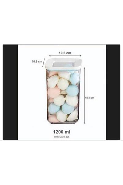 VİP AHMET Unisex Transparent Vacuum Food Container 1200 ml Set of 3