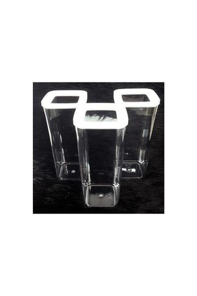VİP AHMET Vacuum Crystal Mica Storage Container 3 Pieces 1700 Ml