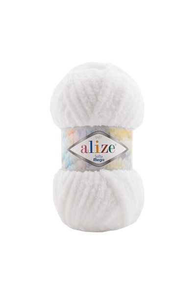 Alize Softy Mega 55 White Hand Knitting Yarn