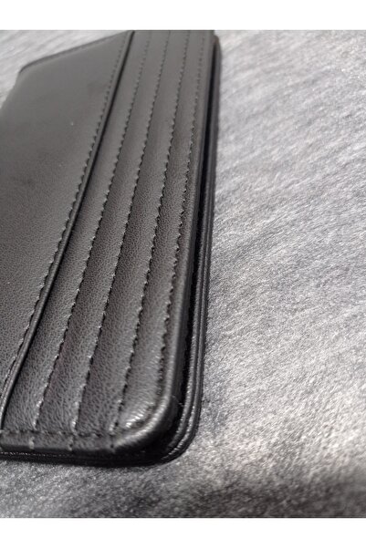 ARDSU Черна кожена чанта с 20 джоба за документи/карти/портмоне