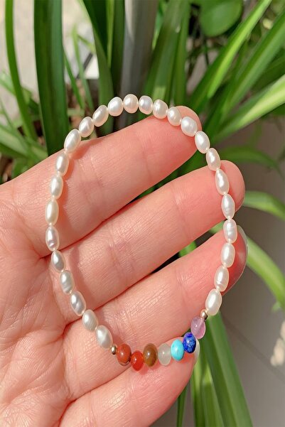 NehirTaş سوار من الحجر الطبيعي المعتمد من لؤلؤة شقرا مقاس 6 مم