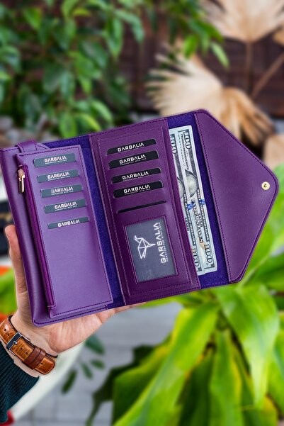 Garbalia Envelope Telefon Ve Bozuk Para Bölmeli Zarf Model Mor (MÜRDÜM) Cüzdan