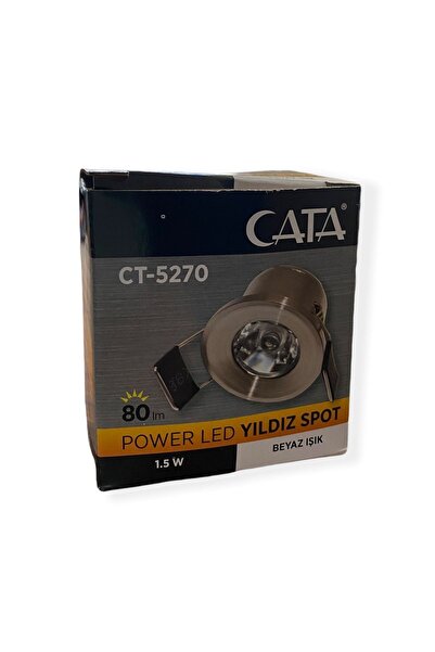 Cata 1,5 W Ledli Yıldız Spot Ct-5270 Satene Beyaz Işık