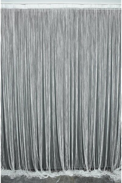 AKÇA TEKSTİL 300x280 cm Off-White Rope Curtain - Thin Chain Color