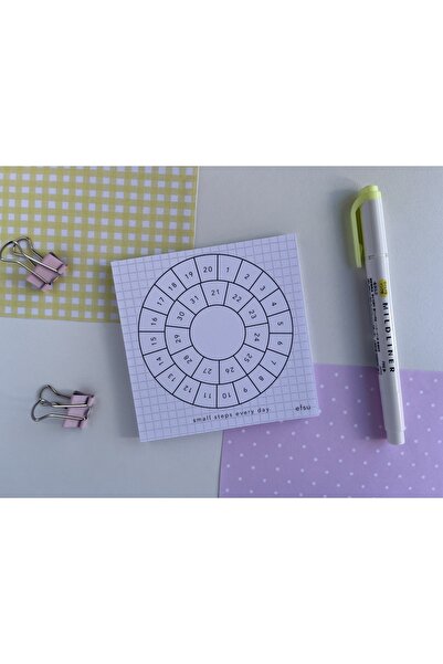 Efsu 10x10 Cm Basic Habit Tracker Notluk Memopad/notepad/defter