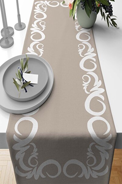 RugViva Τραπεζομάντιλο από ύφασμα ταϊλανδέζικου πούπουλου Premium, ανθεκτικό στους λεκέδες, με κλασική άκρη 40x140cm Rnr386