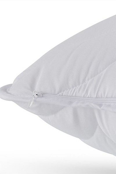 mihriban Husa de perna matlasata din bumbac 4 bucati Protector de perna matlasata cu fermoar 50x70 cm 4 bucati
