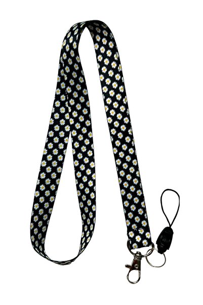 StormiStoretr Siyah Papatya Boyun Ipi Telefon Askısı