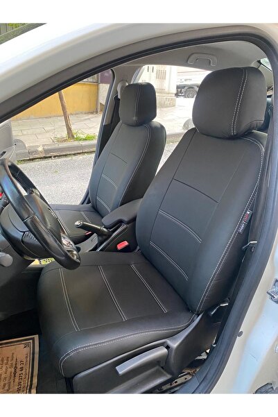 AKINCI Renault Fluance 2010 2016 Uyumlu Arka Sırt Arka Oturma Tek Parça Model Komple Siyah Deri Beyaz Ip