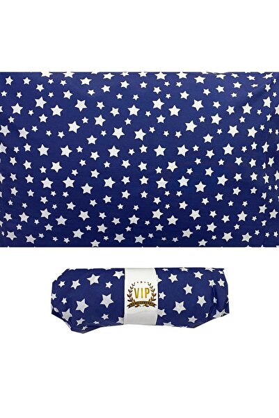 Vip Home Concept ملاءة سرير Ranforce Vip فردية منقوشة باللون الأزرق الداكن - 100x200 سم