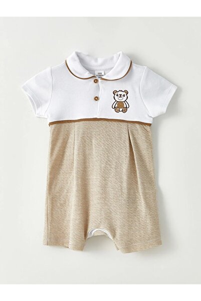 LC Waikiki Βρεφική φόρμα αγοριού με κοντό μανίκι με λεπτομέρεια