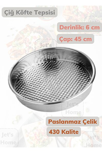 Jet's Home Çiğ Köfte Tepsisi 45 Cm Paslanmaz Çelik
