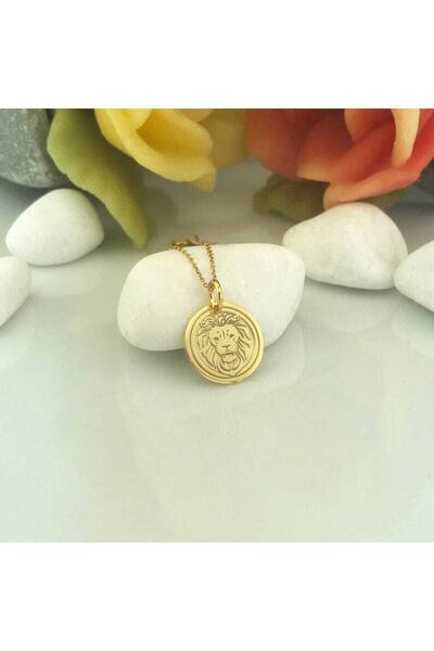 GÜMÜŞ Has Altın Kaplama Aslan 925k Kolye