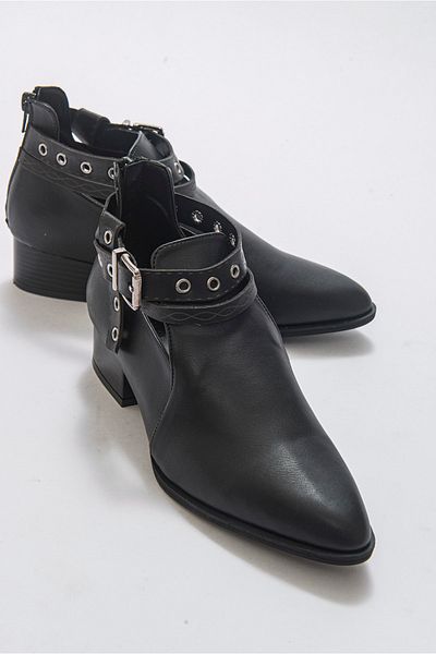 LuviShoes 11 حذاء نسائي أسود غير لامع