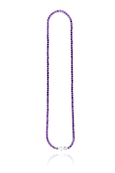 Midyat Nurtaş Gümüş Su Yolu Model Ametist Taşlı Kadın Gümüş Kolye 201021255