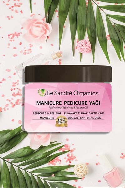 Le'Sandre Organics 300 جرام زيت مانيكير وباديكير مقشر للعناية بالأظافر