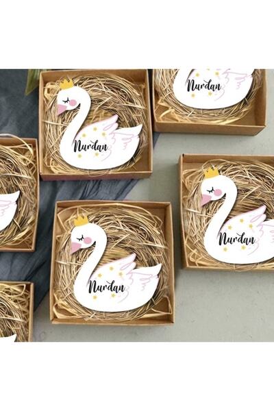 DeCupe Kuğu Magnet Hediyelik Mevlüd Doğum Günü Doğum Hediyeliği 1 Yaş Hediyeliği