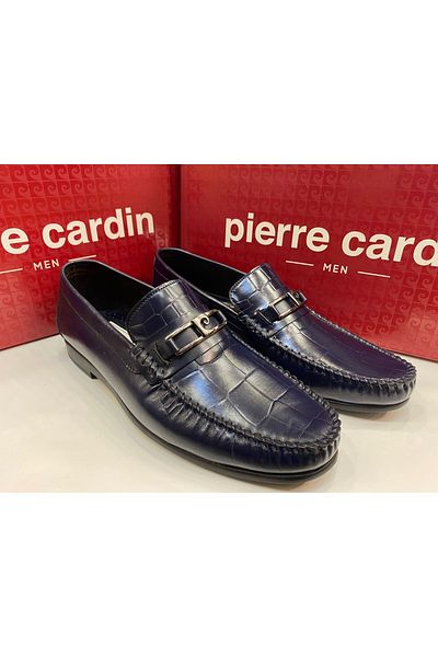 Pierre Cardin Мъжки ежедневни мокасини от лачена кожа, тъмносини, 2567