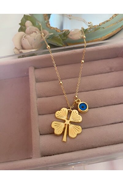 Asia by Leuvoié Altın Kaplama Dört Yapraklı Yonca Kolye