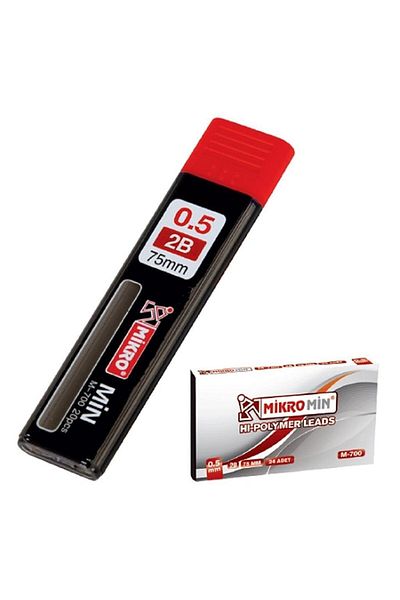 Mikro 75 Mm 2b Lead Pen Tip 0.5 Mm (24 TUBES 1 PACK) M-700