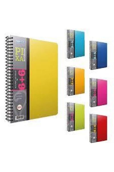 Gıpta Pixa 4 Checked+4 Lined Sectioned Spiral Notebook 160 Yp