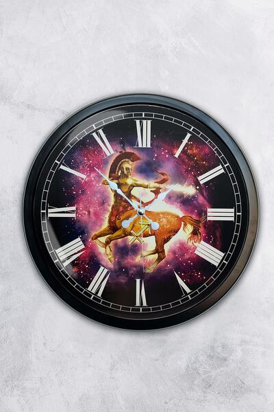 AİB STORE ساعة حائط برج القوس معدنية سوداء مقاس 40 سم