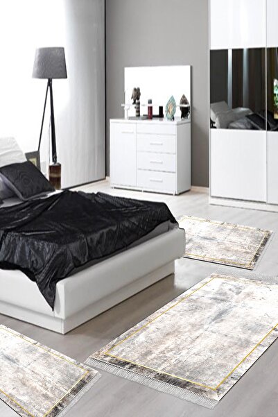 Alanur Home Eko Trend Djt Yıkanabilir Kaymaz Taban 3 Lü Yatak Odası Takımı M1...