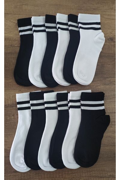 Leement socks Детски 12 чифта колежански чорапи с половин крак, Premium Series, безшевни, памучни