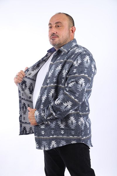 Starbattal Πουκάμισο ξυλοκόπο Mc Three Rug Print 22212-indigo