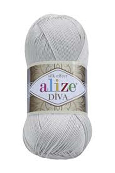 Alize Diva 168 Відкритий сірий ефект шовку 100 г. В'язані моделі кроп-топів - зимовий білий