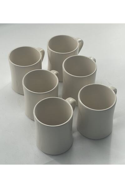 Atahan Pet Ceramic Cream Mug 300 Ml Set of 6