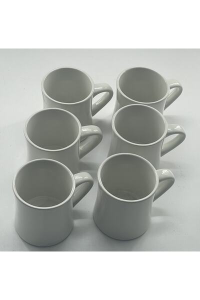 Atahan Pet Ceramic White Mug 300 Ml Set of 6
