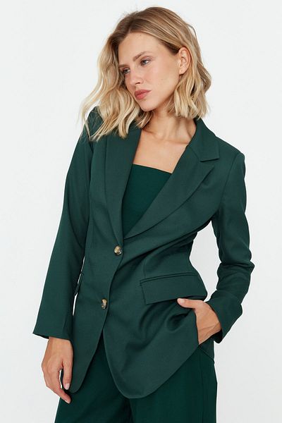 Trendyol Collection Zelená tkaná bunda s podšívkou TWOAW23CE00097