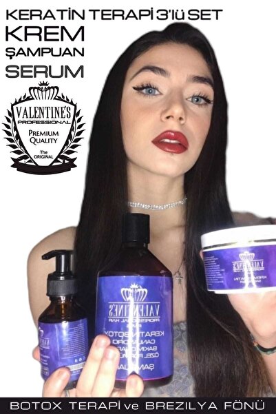 VALENTINES PROFESSIONAL Krem Keratin Terapi / Keratin Botox Şampuan / Keratin...