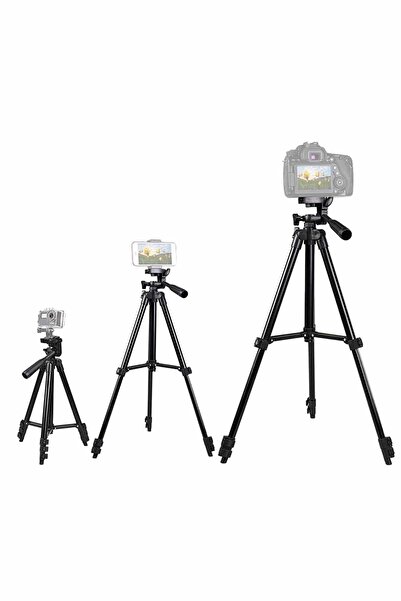 NOYİSKA Profesyonel Fotoğraf Video Çekimi Için Uygun Alüminyum Siyah Tripod Telefon Tutucu Ayaklı Tripot