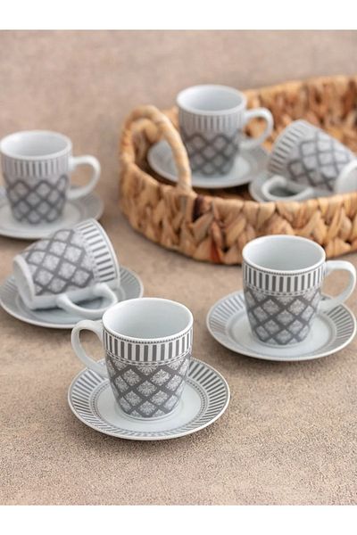 LC Waikiki Printed Porcelain Cup Set of 6
