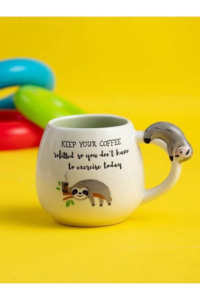 LC Waikiki Ceramic Mug with Raccoon Figure