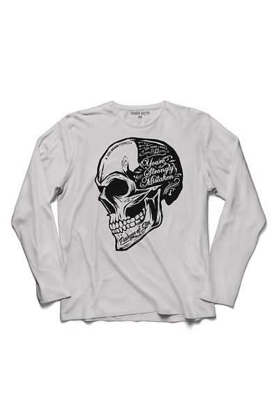 Kendim Seçtim Tricou cu mânecă lungă cu craniu cu model pentru bărbați