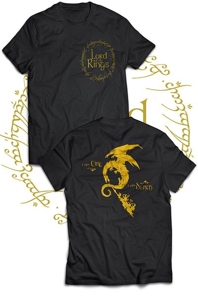 remonz Μπλουζάκι Lotr Smaug Double Printed 100% Cotton Black Large Size T-shirt