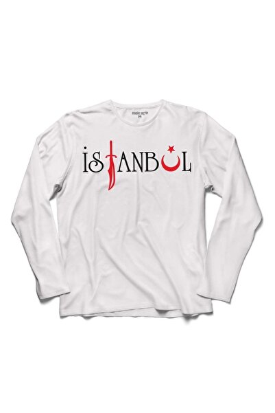 Kendim Seçtim Tricou cu mânecă lungă Moon Star Sword Crescent Istanbul Design