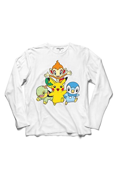 Kendim Seçtim Pokemon Pikachu Chimchar Piplup Turtwig majica dugih rukava