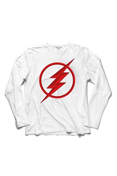 Kendim Seçtim Muška bela majica sa dugim rukavima The Flash Logo 2