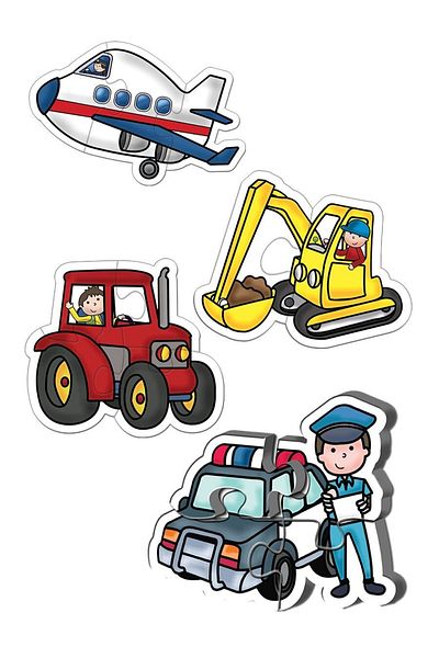 Ks Games Baby Puzzle 4 In1 Professions and Vehicles / Jobs and Vehicles
